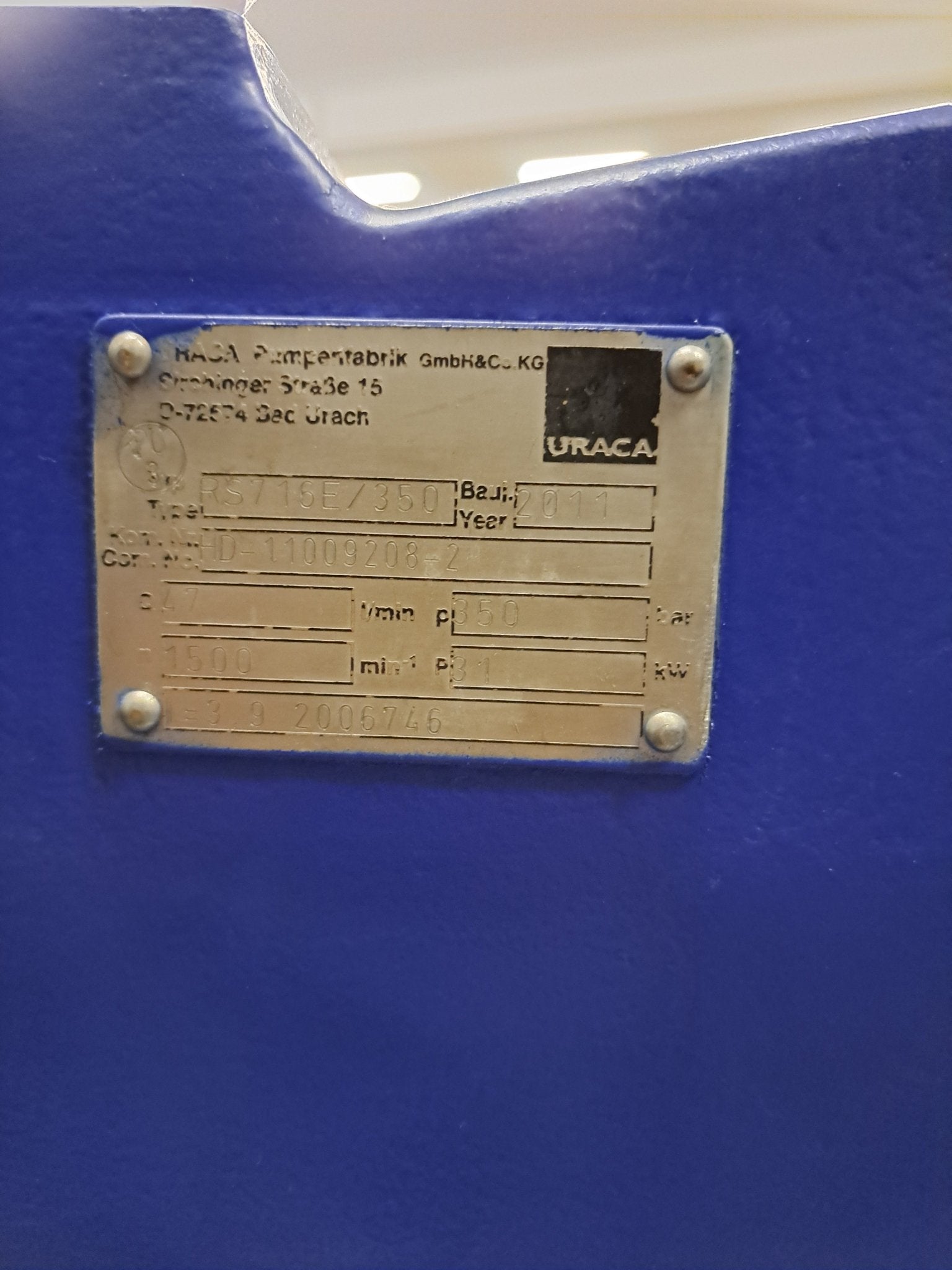 Uraca Hochdruck-kolben-pumpe RS716E/350 - #product_category# | Klenk Maschinenhandel