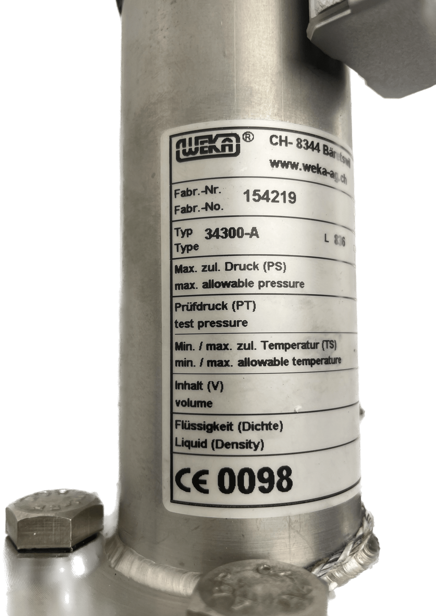 Weka AG Magnet-Niveauanzeiger für Drücke 154219 TYP 34300-A - #product_category# | Klenk Maschinenhandel