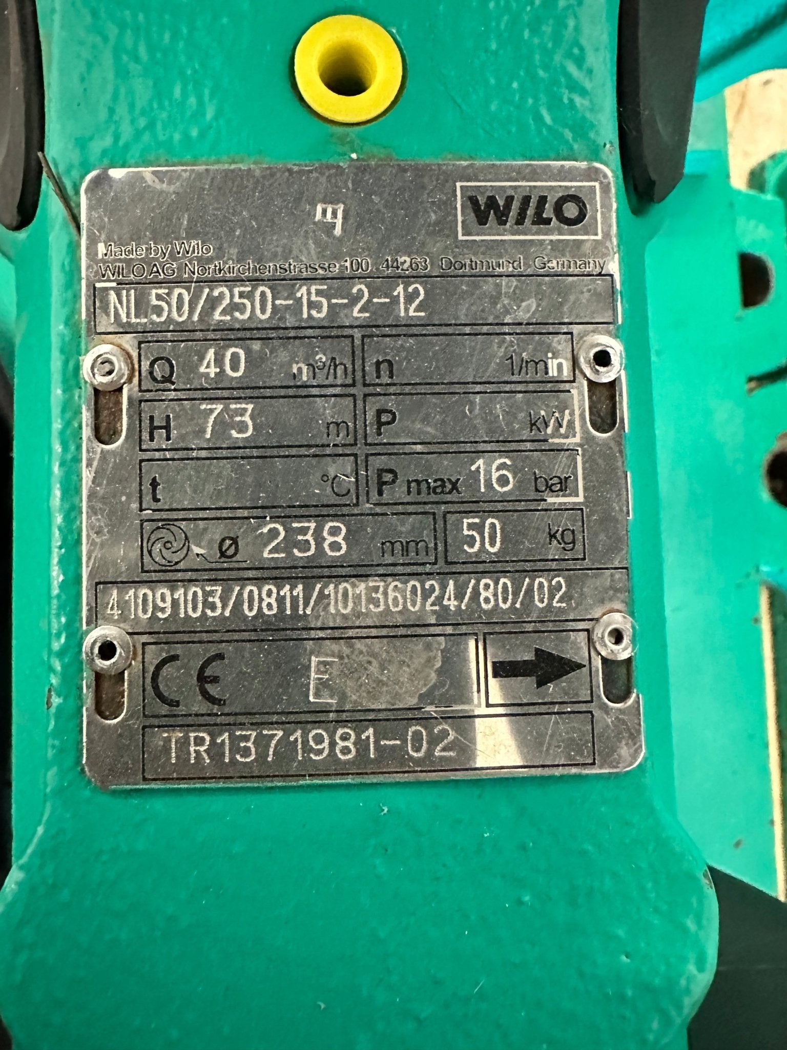 WILO Einstufige Niederdruck-Kreiselpumpe NL50/250-15-2-12 - #product_category# | Klenk Maschinenhandel