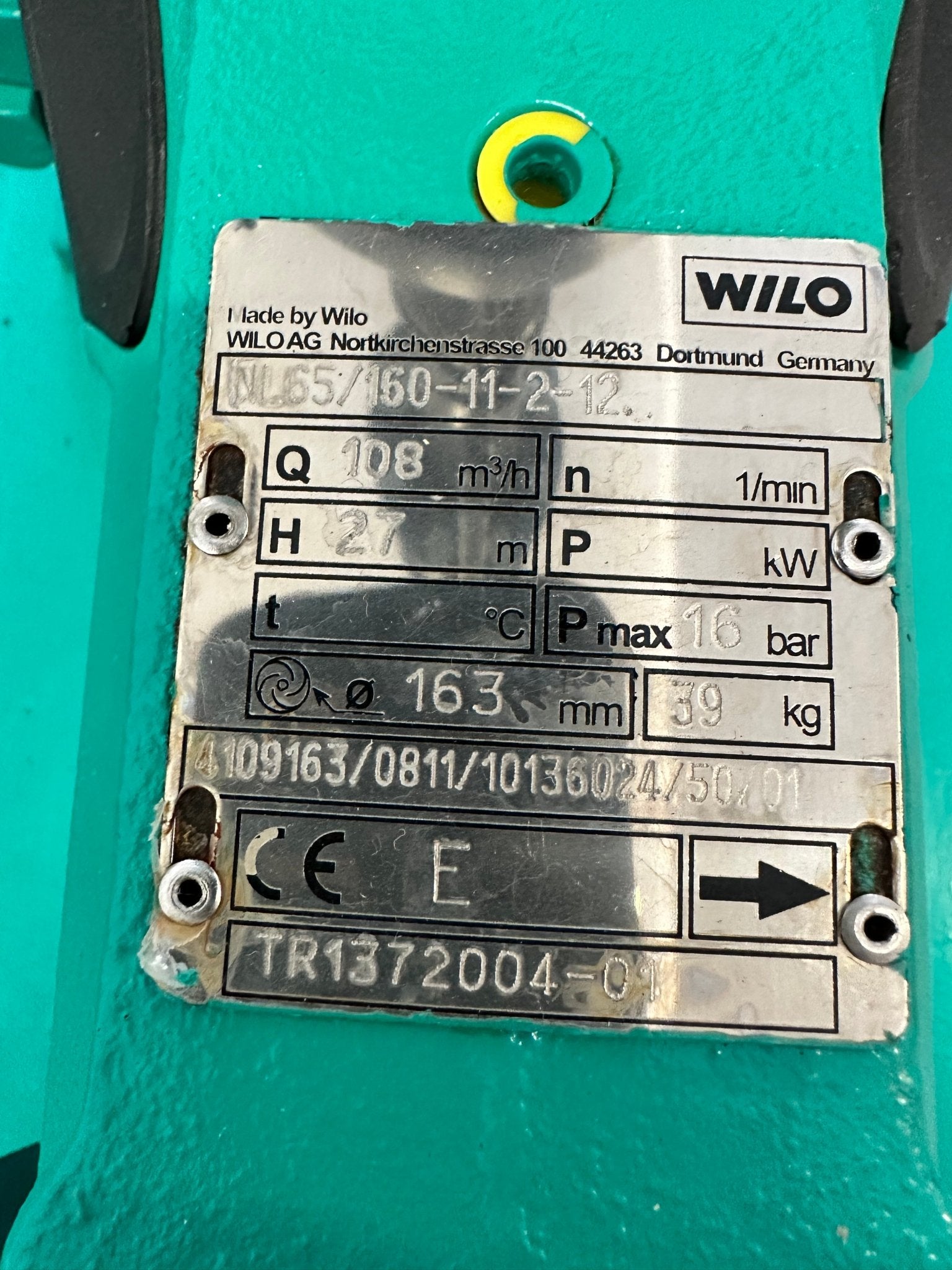 WILO Einstufige Niederdruck-Kreiselpumpe NL65/160-11-2-12 - #product_category# | Klenk Maschinenhandel