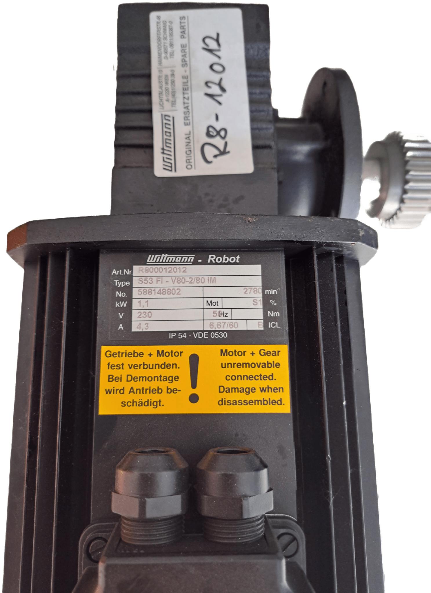 Wittmann Robot Servo-Getriebemotor R800012012 - #product_category# | Klenk Maschinenhandel