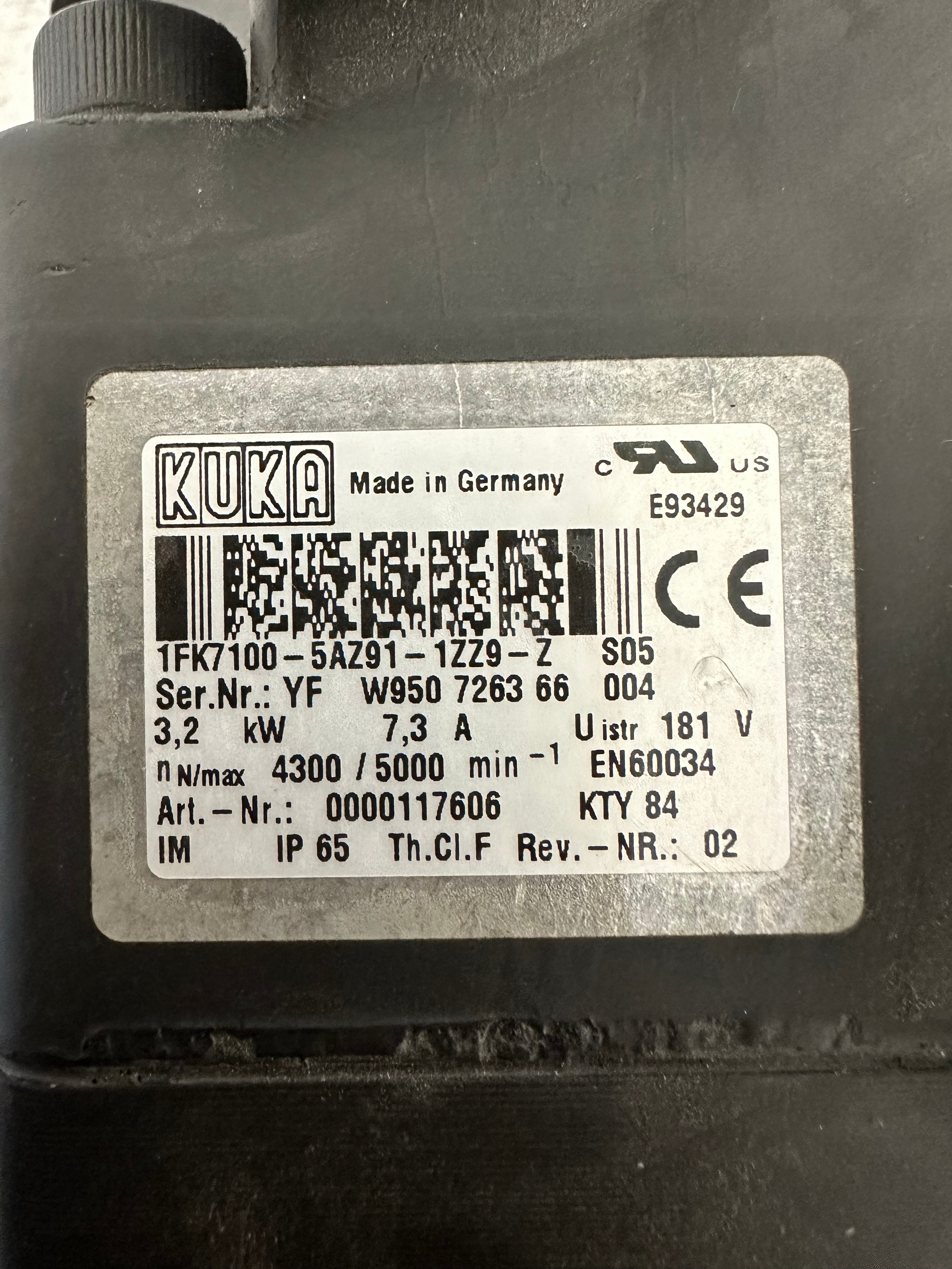 KUKA servo motor 1FK7100-5AZ91-1ZZ9-Z S05 - KLEMA Maschinenhandel