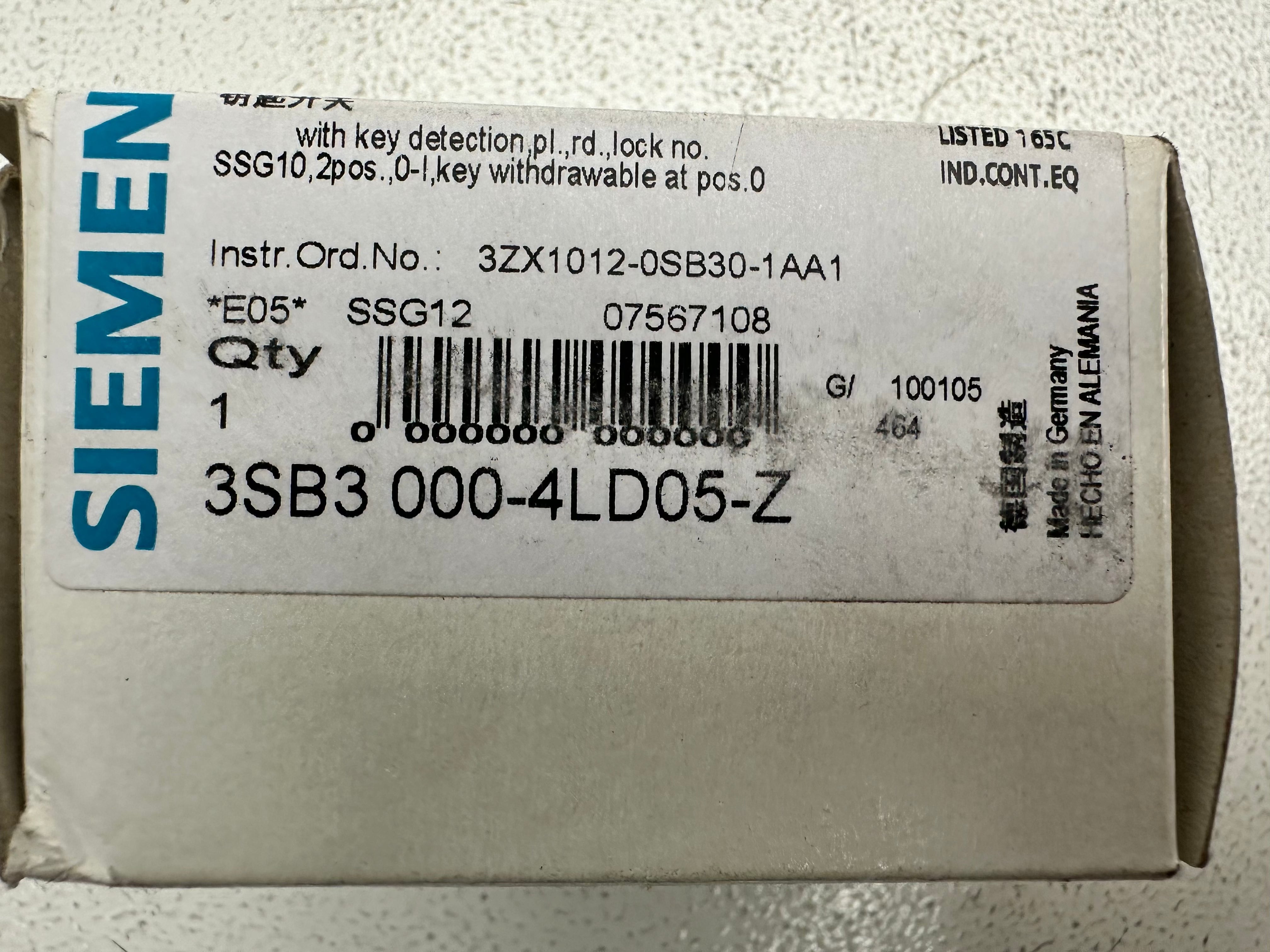 Siemens key switch CES 3SB3000-4LD05-z