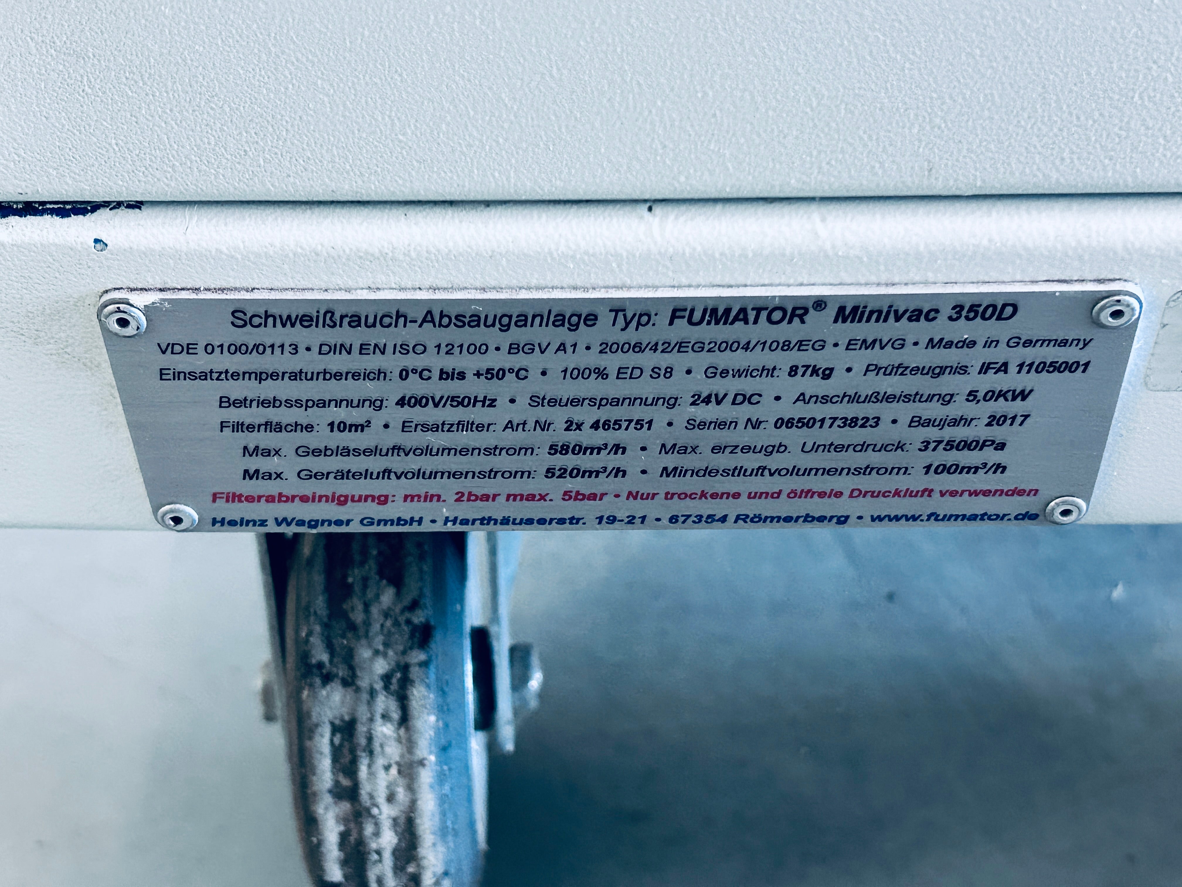 Fumator Minivac 350D Schweißrauchabsaugung 0650173823