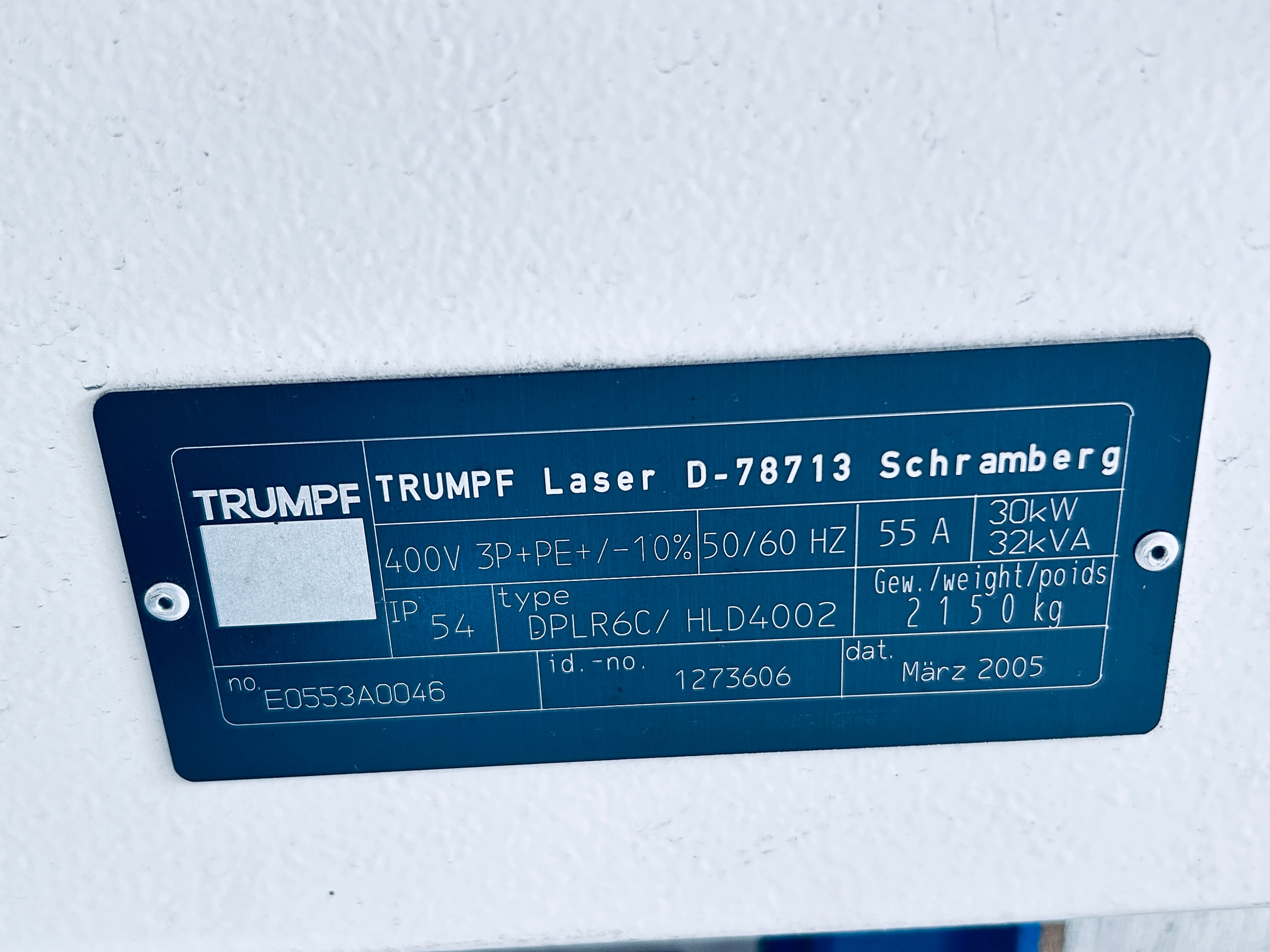 TRUMPF Lasereinheit DPLR6C / HLD4002
