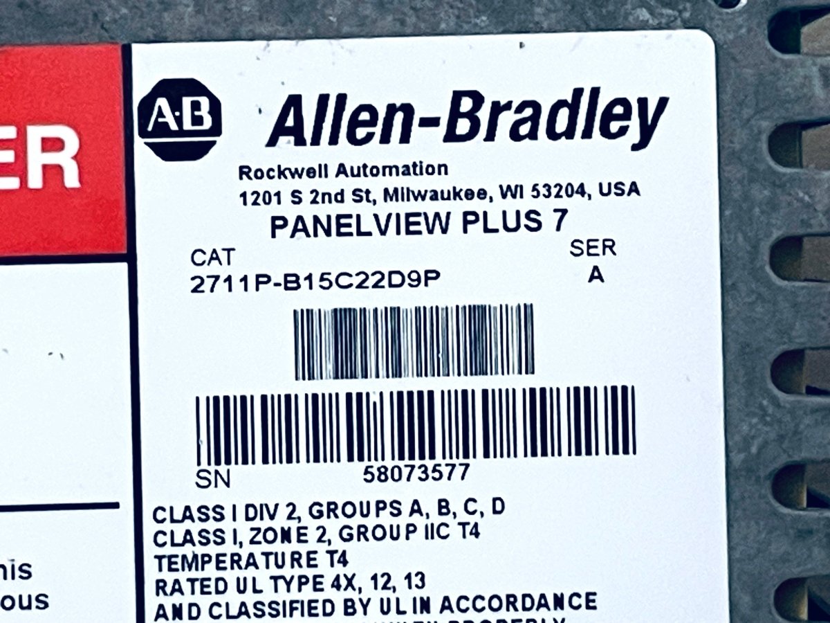 Allen - Bradley PanelView Plus 7 2711P - B15C22D9P Ser. A - #product_category# | KLEMA Maschinenhandel