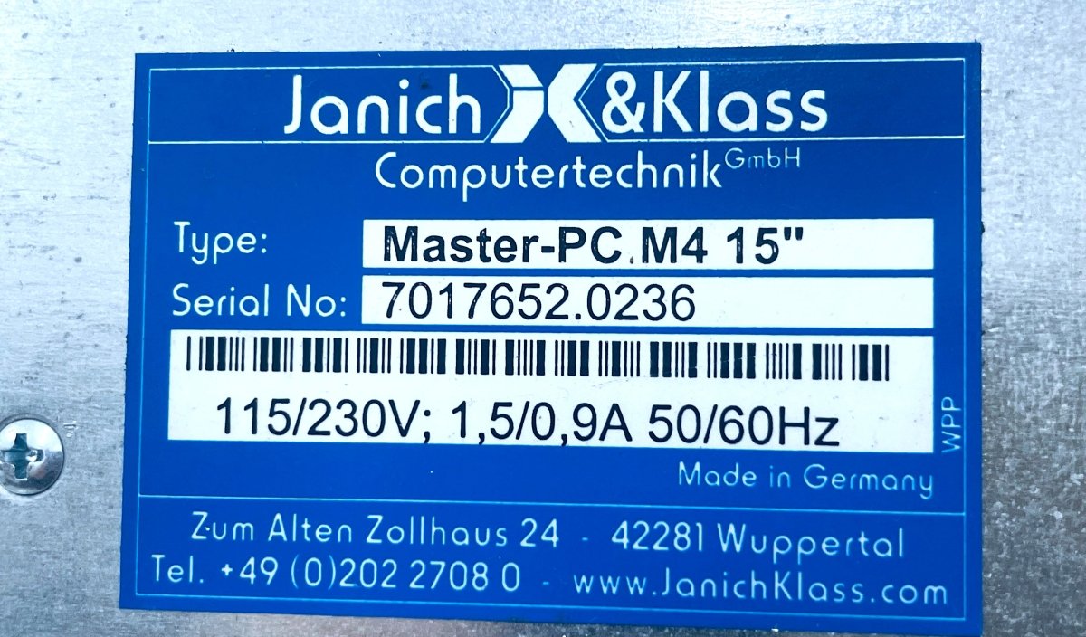 Janich & Klass Computertechnik AMT Master PCM4 15" High power sytems 7017652.0236 - #product_category# | KLEMA Maschinenhandel