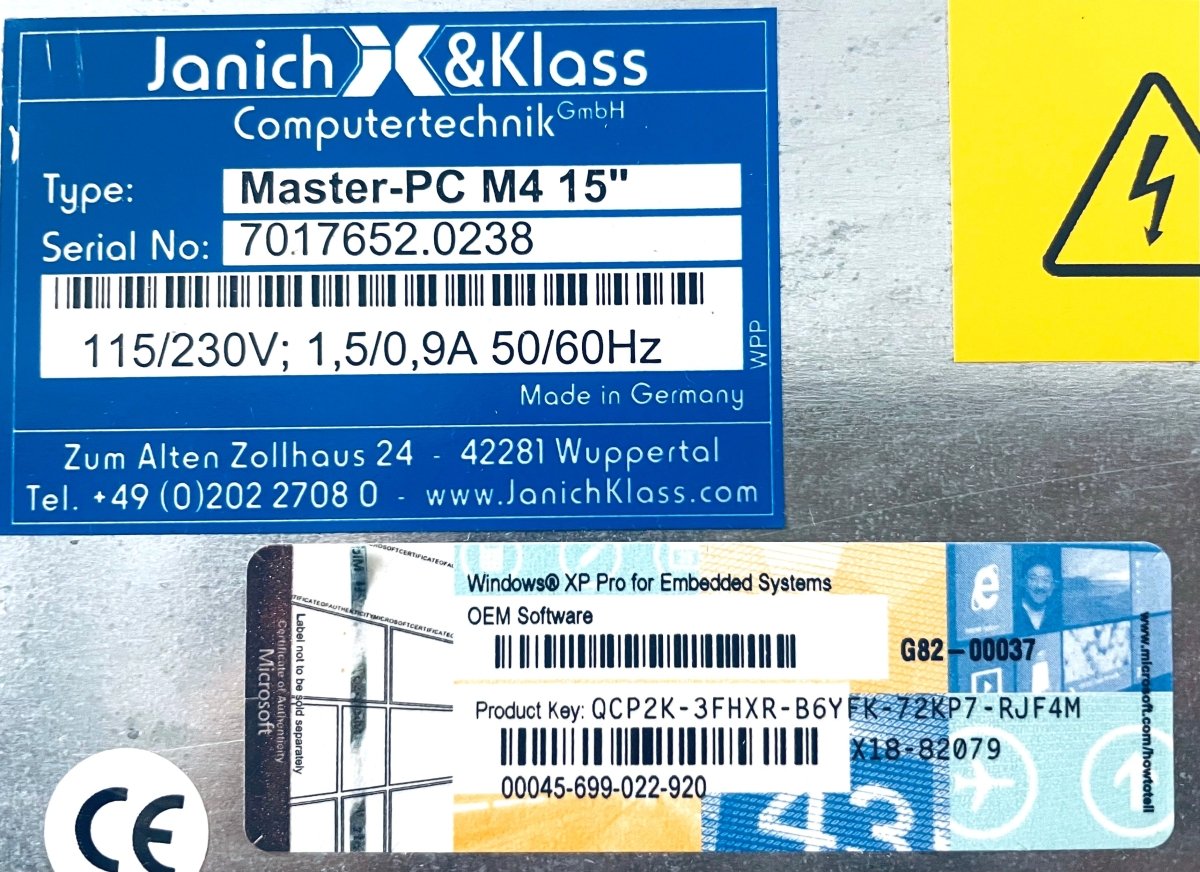 Janich & Klass Computertechnik AMT Master PCM4 15" High power sytems 7017652.0238 - #product_category# | KLEMA Maschinenhandel