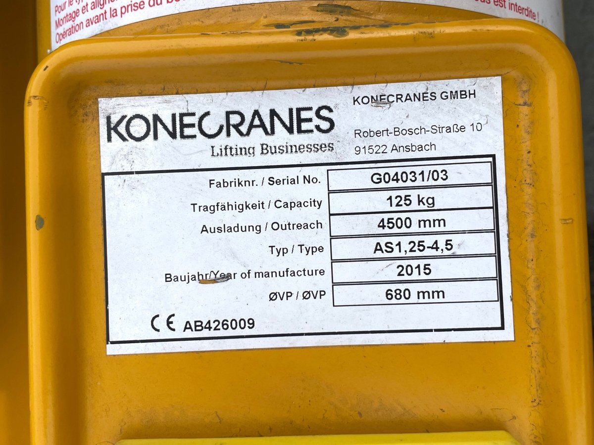 Konecranes Säulenschwenkkran AS1,25 - 4,5 G04031/03 - #product_category# | KLEMA Maschinenhandel