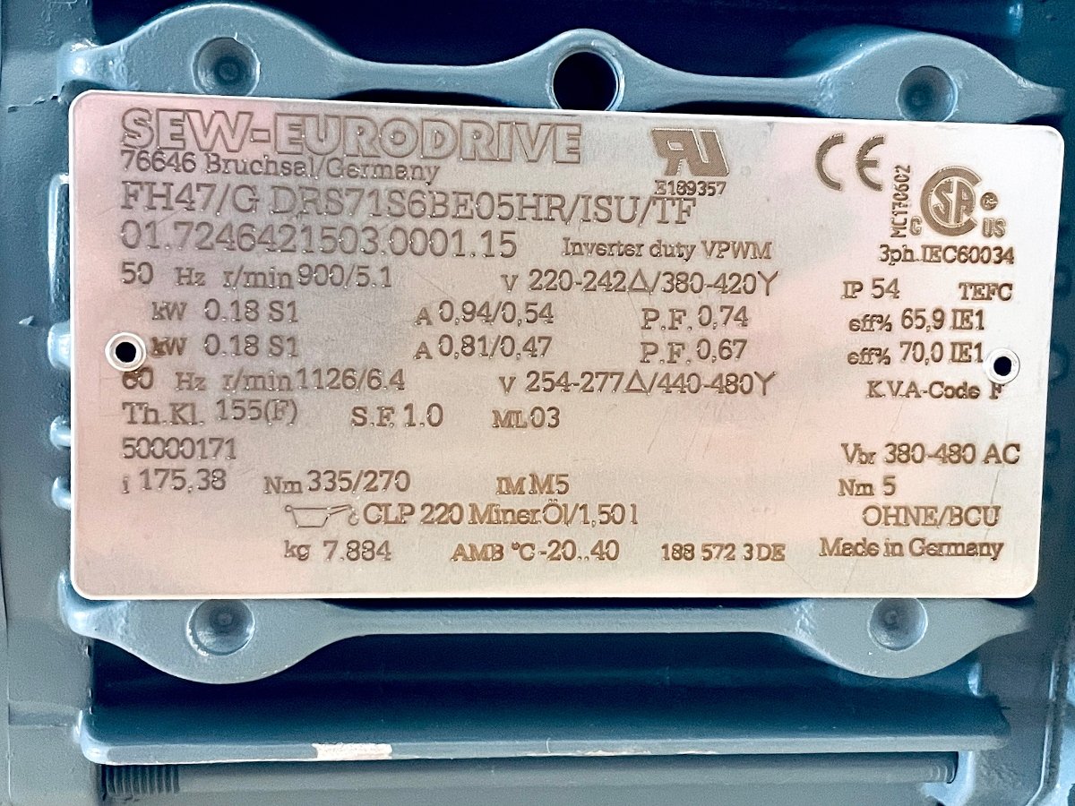 SEW - EURODRIVE Getriebemotor FH47/GDRS71S6BE05HR/ISU/TF - #product_category# | KLEMA Maschinenhandel