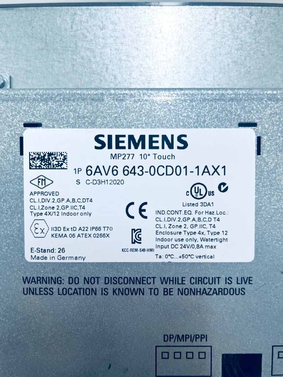 Siemens 6AV6 643 - 0CD01 - 1AX1 - product_category | KLEMA Maschinenhandel
