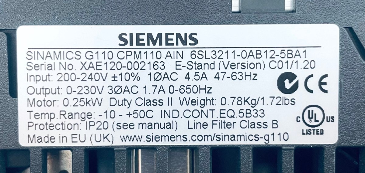 Siemens 6SL3211 - 0AB12 - 5BA1 SINAMICS XAE120 - 002163 - #product_category# | KLEMA Maschinenhandel