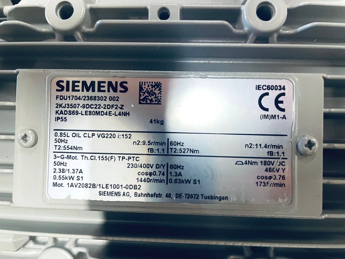 Siemens Getriebemotor KADS69 - LE80MD4E - L4NH FDU1704/2368302002 - #product_category# | KLEMA Maschinenhandel