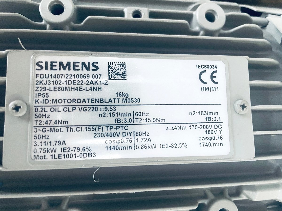 Siemens Getriebemotor Z29 - LE80MH4E - L4NH FDU1407/2210069007 - #product_category# | KLEMA Maschinenhandel