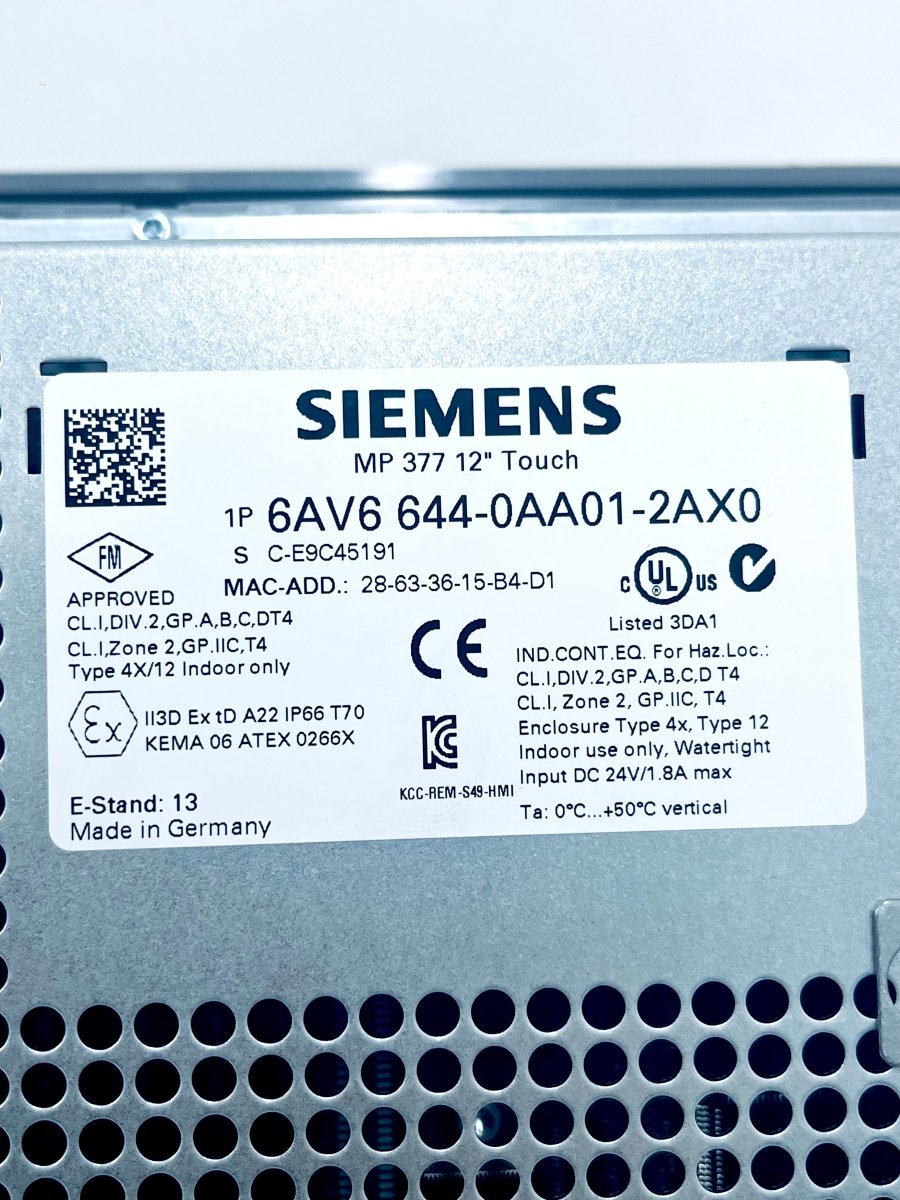 Siemens MP377 6AV6 644 - 0AA01 - 2AX0 - product_category | KLEMA Maschinenhandel