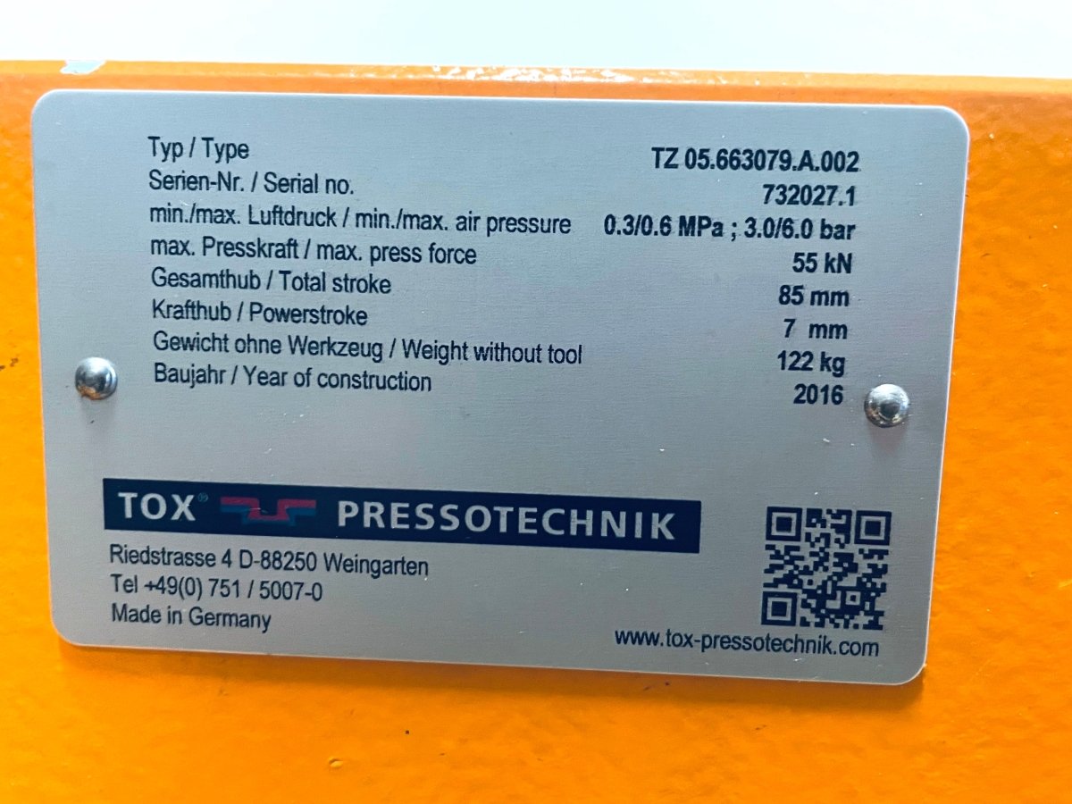 Tox Pressotechnik Clinchzange für den Robotereinsatz TZ 05.663079.A.002 - #product_category# | KLEMA Maschinenhandel