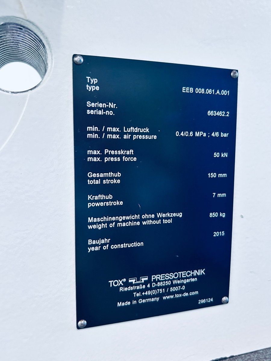 Tox Pressotechnik STE341 - 7210 / EEB008.061.A.001 Hydropneumatische Presse - product_category | KLEMA Maschinenhandel