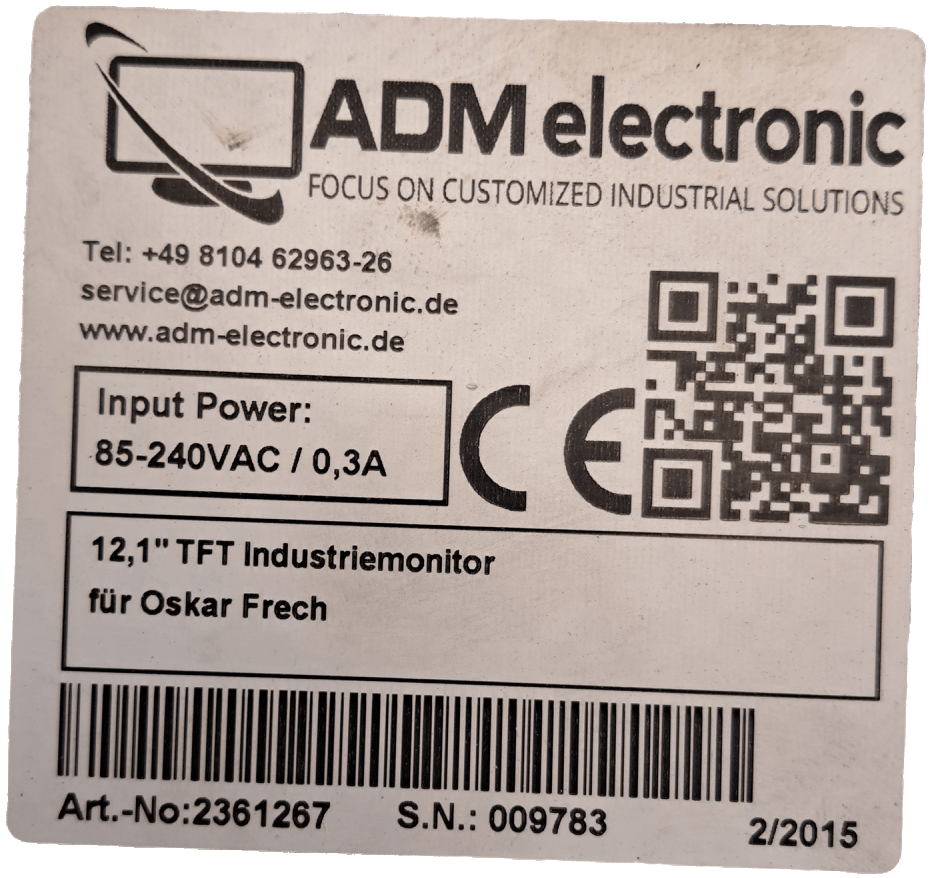 ADM Electronic 2361267 12,1" TFT Industriemonitor - #product_category# | Klenk Maschinenhandel