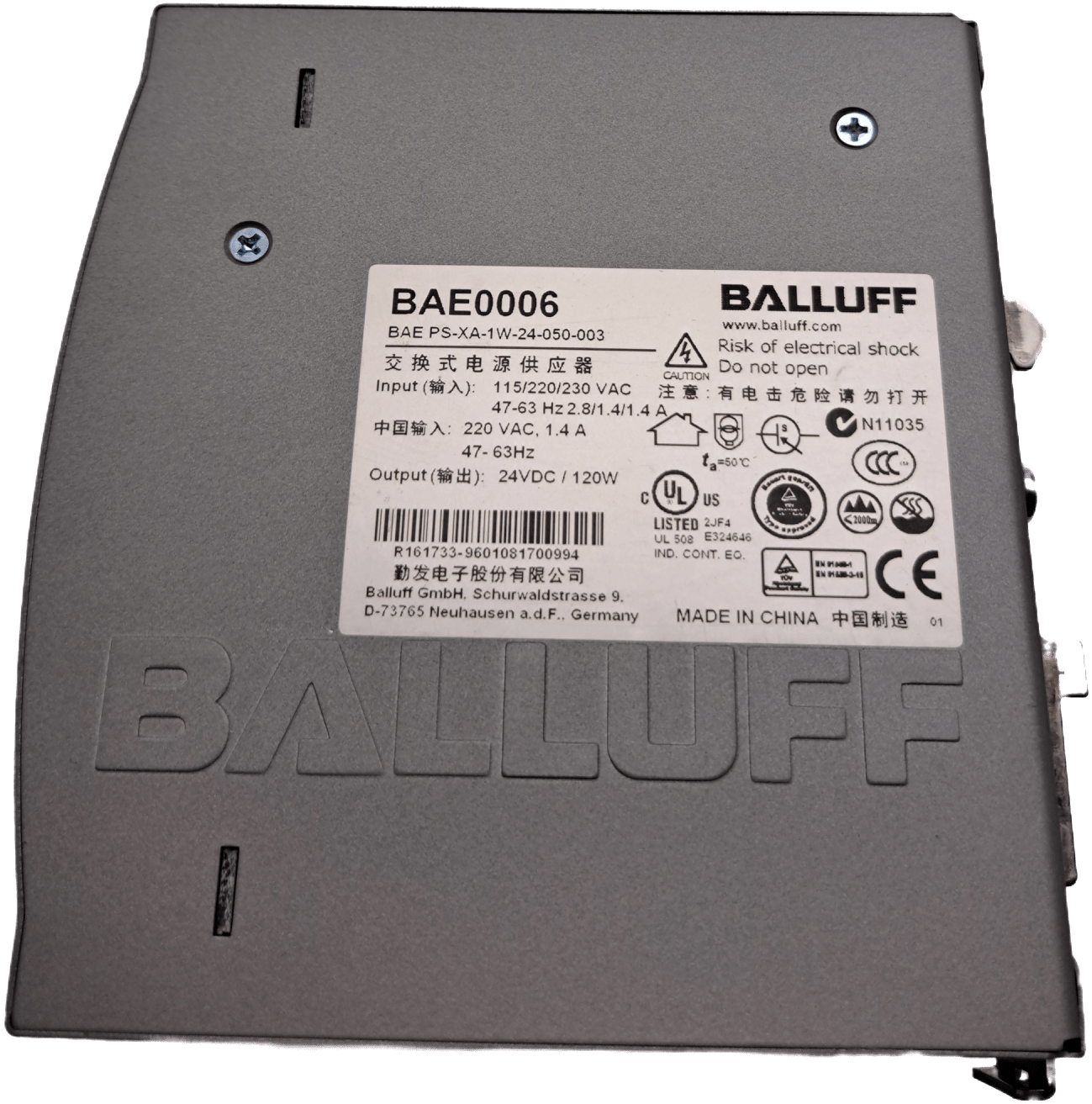 BALLUFF BAE0006 Netzgeräte für den Schaltschrank - #product_category# | Klenk Maschinenhandel