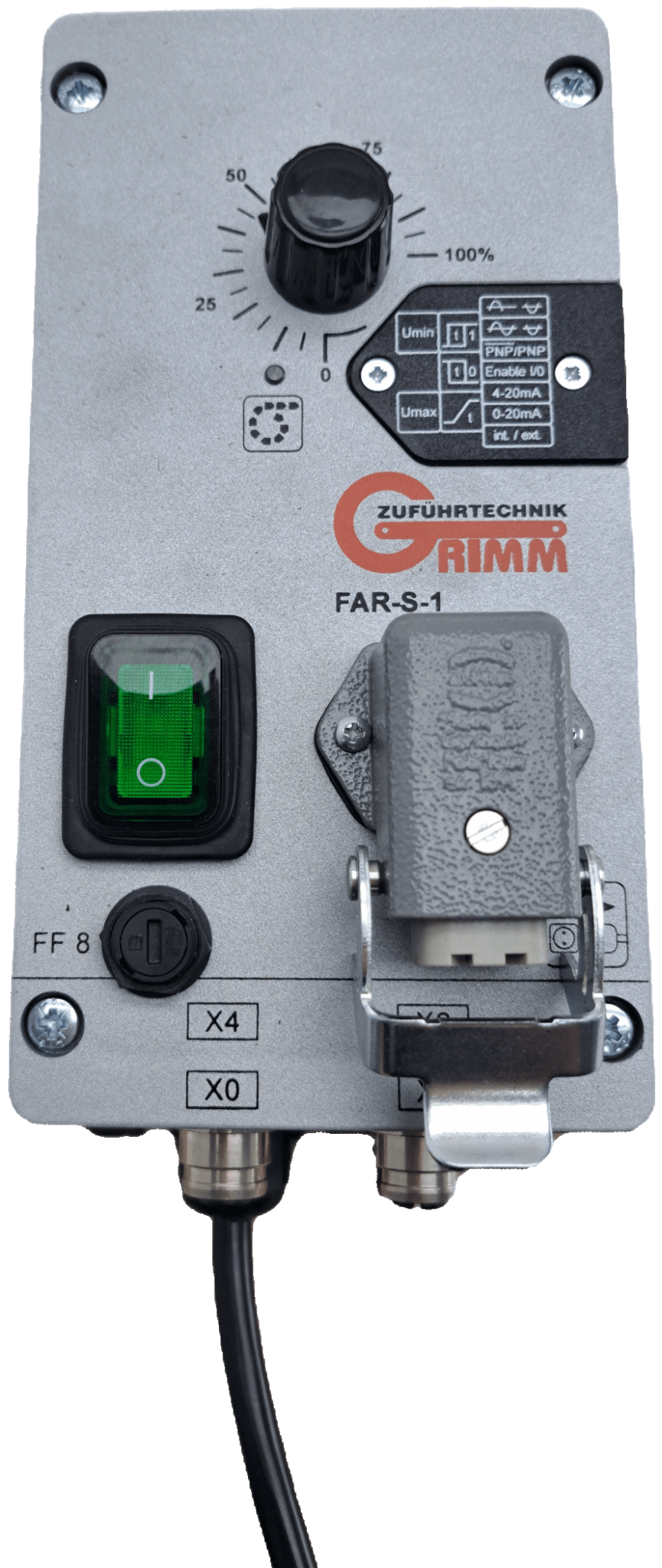 Grimm Zuführtechnik Regelgerät FAR-S-1, Phasenanschnitt Steuergerät für Schwingförderantrieb - #product_category# | Klenk Maschinenhandel