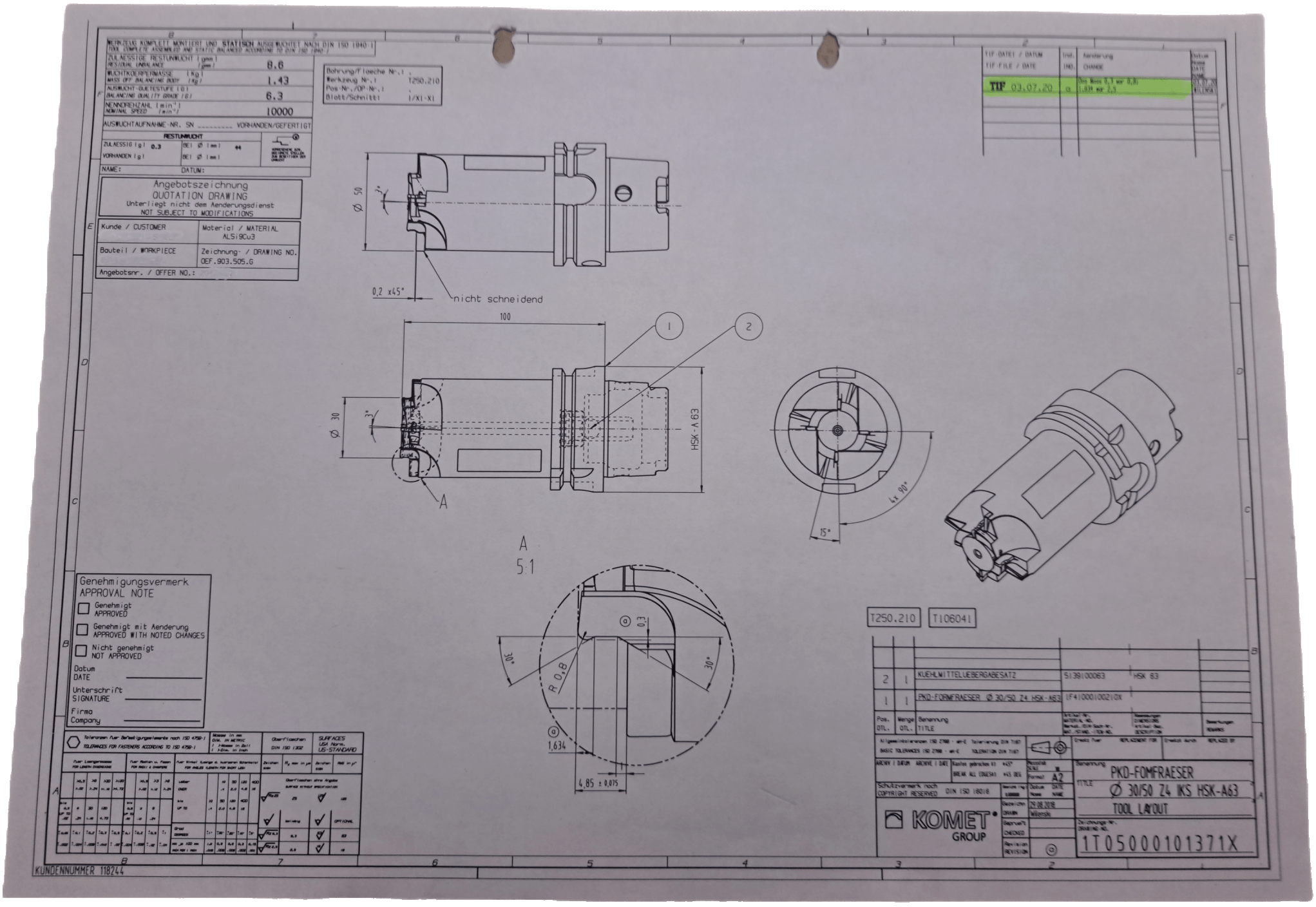 Komet PKD Formfräser Ø30/50 Z4 IKS HSK-A63 - #product_category# | Klenk Maschinenhandel