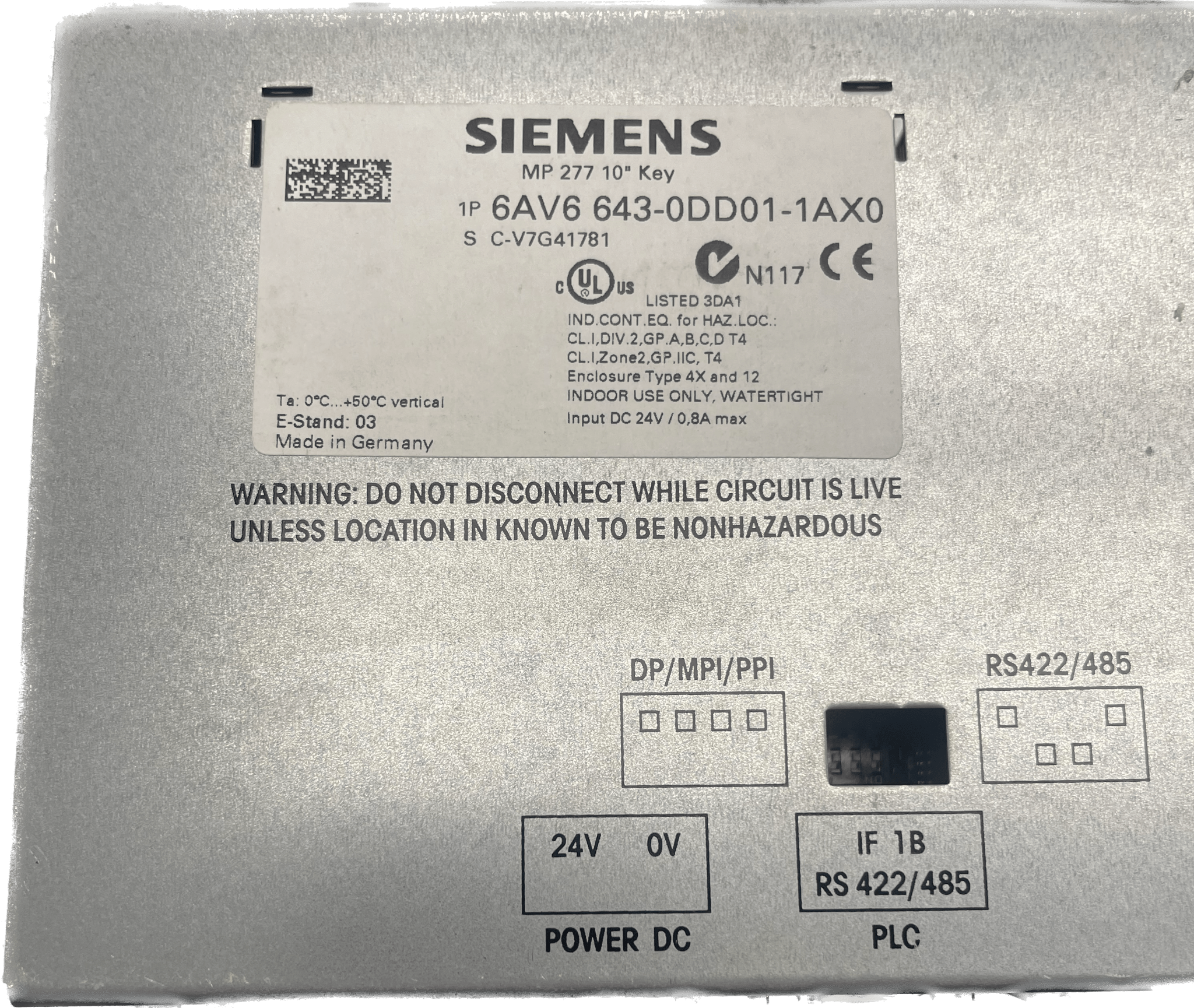 Siemens SIMATIC MP 277 10" 6AV6643-0DD01-1AX0 - #product_category# | Klenk Maschinenhandel