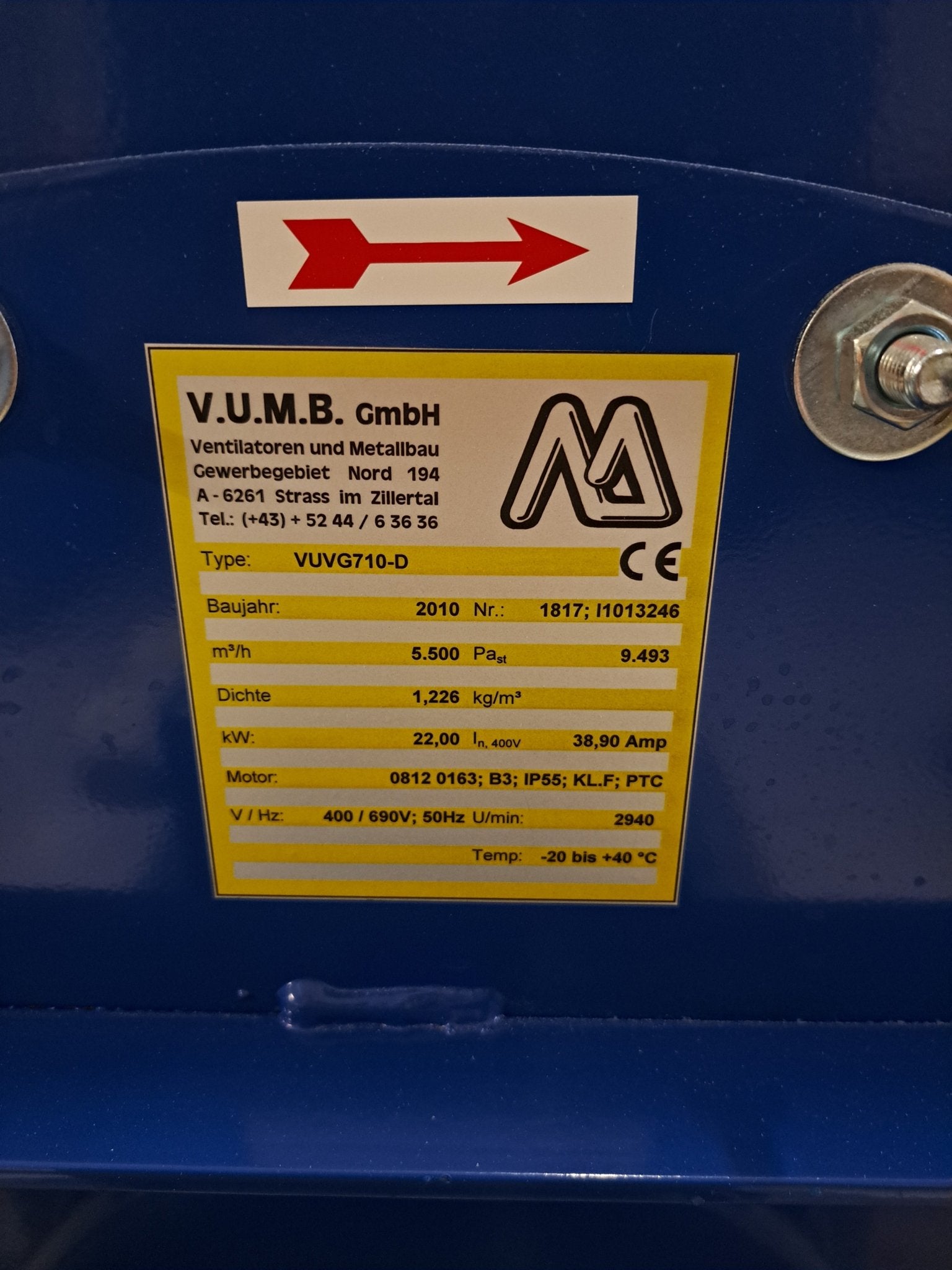 V.U.M.B.GmbH VUVG710-D Radial-Ventilator mit Direktantrieb - #product_category# | Klenk Maschinenhandel